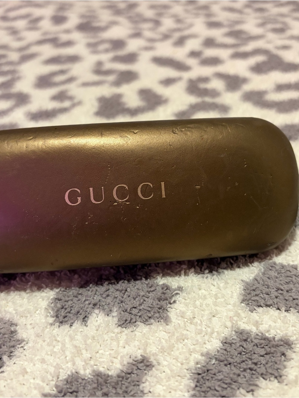 Gucci Metallic Gold Eyewear Case